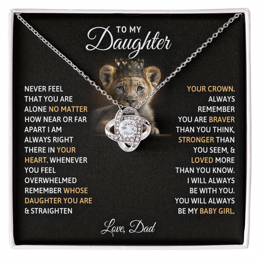 To My Daughter – Love, Dad - You Will Always Be My Baby Girl – Love Knot Necklace - León
